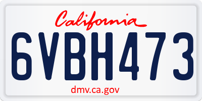 CA license plate 6VBH473