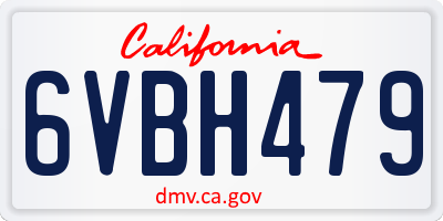 CA license plate 6VBH479
