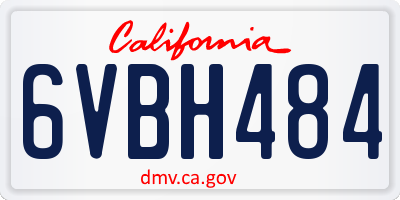 CA license plate 6VBH484