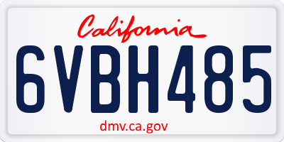CA license plate 6VBH485