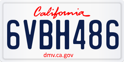 CA license plate 6VBH486