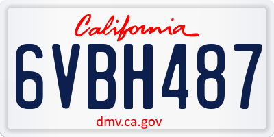 CA license plate 6VBH487