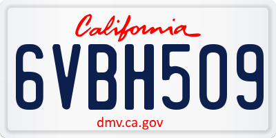 CA license plate 6VBH509
