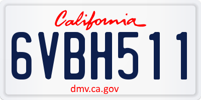 CA license plate 6VBH511