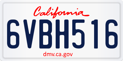CA license plate 6VBH516