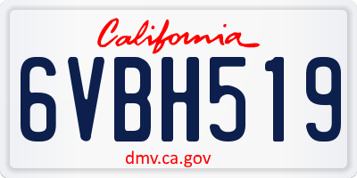 CA license plate 6VBH519