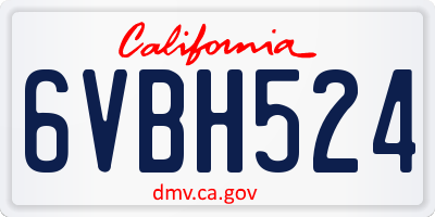 CA license plate 6VBH524