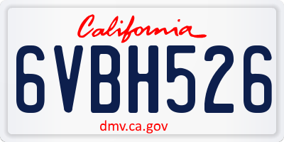 CA license plate 6VBH526