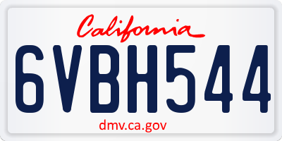 CA license plate 6VBH544