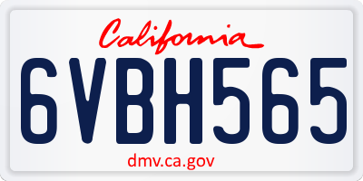 CA license plate 6VBH565