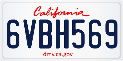 CA license plate 6VBH569