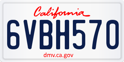 CA license plate 6VBH570