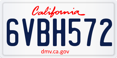 CA license plate 6VBH572