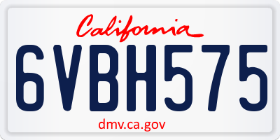 CA license plate 6VBH575