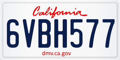 CA license plate 6VBH577