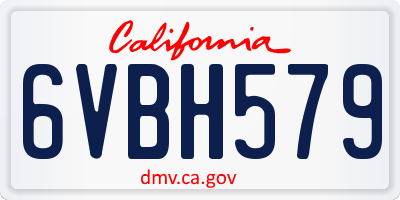 CA license plate 6VBH579
