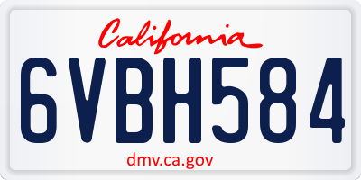 CA license plate 6VBH584