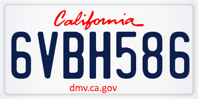 CA license plate 6VBH586