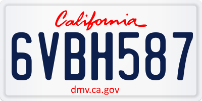 CA license plate 6VBH587