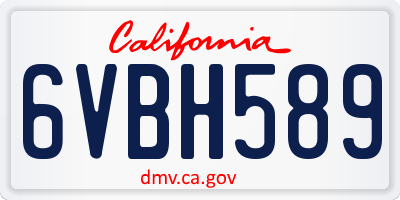 CA license plate 6VBH589
