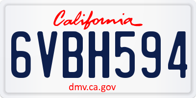 CA license plate 6VBH594