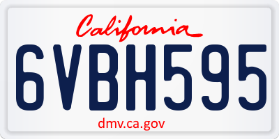 CA license plate 6VBH595