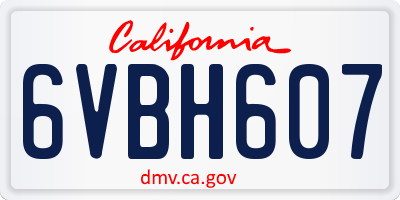 CA license plate 6VBH607