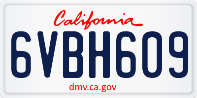 CA license plate 6VBH609
