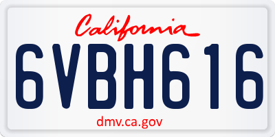 CA license plate 6VBH616