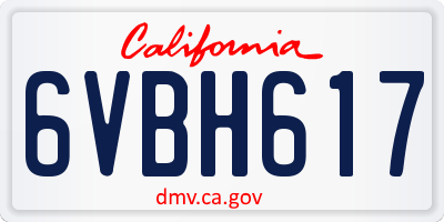 CA license plate 6VBH617