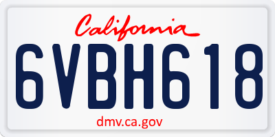 CA license plate 6VBH618
