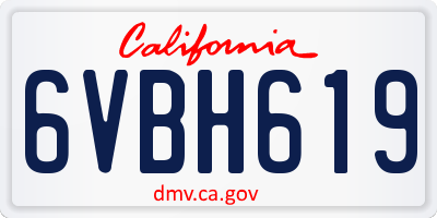 CA license plate 6VBH619