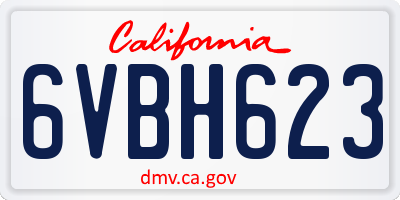CA license plate 6VBH623