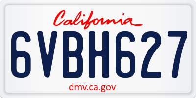 CA license plate 6VBH627