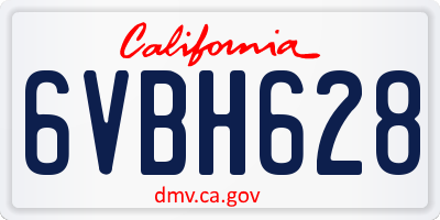 CA license plate 6VBH628