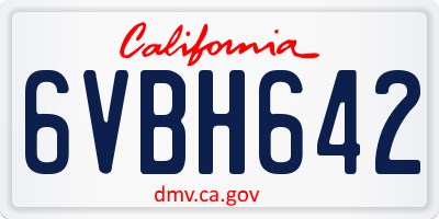 CA license plate 6VBH642