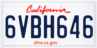 CA license plate 6VBH646