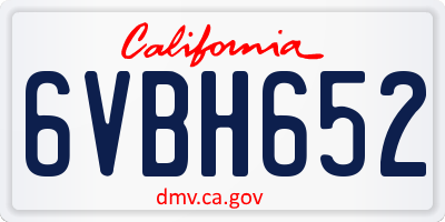 CA license plate 6VBH652