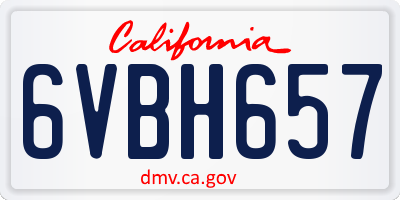 CA license plate 6VBH657