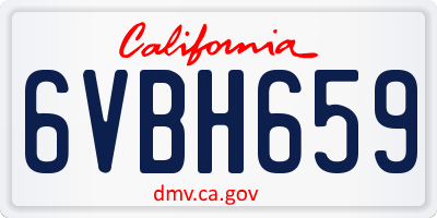 CA license plate 6VBH659