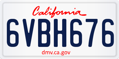 CA license plate 6VBH676