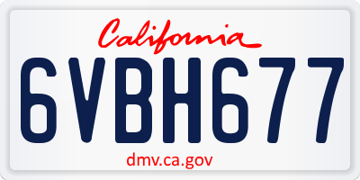 CA license plate 6VBH677