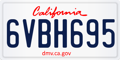 CA license plate 6VBH695