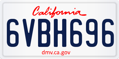 CA license plate 6VBH696