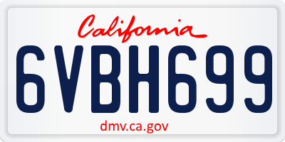 CA license plate 6VBH699