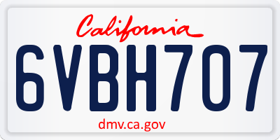 CA license plate 6VBH707