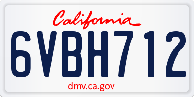 CA license plate 6VBH712