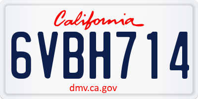 CA license plate 6VBH714