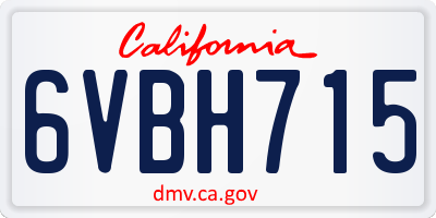 CA license plate 6VBH715