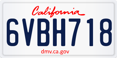 CA license plate 6VBH718